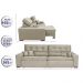 Sofá Austin 2,62m Retrátil Reclinável, Molas no Assento e Almofadas, Tecido Suede Velusoft Bege
