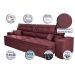 Sofá Austin 2,62m Retrátil Reclinável, Molas no Assento e Almofadas, Tecido Suede Velusoft Vinho