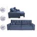Sofá Austin 2,82m Retrátil Reclinável, Molas no Assento e Almofadas, Tecido Suede Velusoft Azul
