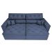 Sofá Austin 2,82m Retrátil Reclinável, Molas no Assento e Almofadas, Tecido Suede Velusoft Azul