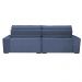 Sofá Austin 2,82m Retrátil Reclinável, Molas no Assento e Almofadas, Tecido Suede Velusoft Azul