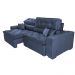 Sofá Austin 2,82m Retrátil Reclinável, Molas no Assento e Almofadas, Tecido Suede Velusoft Azul
