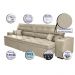 Sofá Austin 2,82m Retrátil Reclinável, Molas no Assento e Almofadas, Tecido Suede Velusoft Bege