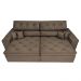 Sofá Austin 2,82m Retrátil Reclinável, Molas no Assento e Almofadas, Tecido Suede Velusoft Café