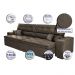 Sofá Austin 2,82m Retrátil Reclinável, Molas no Assento e Almofadas, Tecido Suede Velusoft Café
