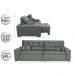 Sofá Austin 2,82m Retrátil Reclinável, Molas no Assento e Almofadas, Tecido Suede Velusoft Grafite