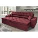 Sofá Austin 2,82m Retrátil Reclinável, Molas no Assento e Almofadas, Tecido Suede Velusoft Vinho