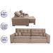 Sofá Austin 3,02m Retrátil Reclinável, Molas no Assento e Almofadas, Tecido Suede Velusoft Castor
