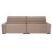 Sofá Austin 3,02m Retrátil Reclinável, Molas no Assento e Almofadas, Tecido Suede Velusoft Castor