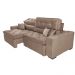 Sofá Austin 3,02m Retrátil Reclinável, Molas no Assento e Almofadas, Tecido Suede Velusoft Castor