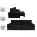 Sofá Austin 3,02m Retrátil, Reclinável com Molas no Assento e Almofadas, Tecido Suede Preto