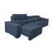 Sofá Austin 3,22m Retrátil, Reclinável com Molas no Assento e Almofadas, Tecido Suede Azul