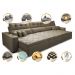 Sofá Austin 3,22m Retrátil, Reclinável com Molas no Assento e Almofadas, Tecido Suede Castor
