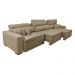 Sofá Austin 3,22m Retrátil, Reclinável com Molas no Assento e Almofadas, Tecido Suede Castor