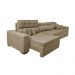 Sofá Austin 3,22m Retrátil, Reclinável com Molas no Assento e Almofadas, Tecido Suede Castor