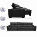 Sofá Austin 3,22m Retrátil, Reclinável com Molas no Assento e Almofadas, Tecido Suede Preto