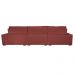 Sofá Austin 3,22m Retrátil, Reclinável com Molas no Assento e Almofadas, Tecido Suede Vermelho