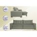 Sofá Austrália 2,12 Mts Retrátil, Reclinável Com Molas e Pillow no Assento Tecido Suede Cinza - Cama InBox