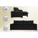 Sofá Austrália 2,12 Mts Retrátil, Reclinável Com Molas e Pillow no Assento Tecido Suede Preto - Cama InBox