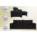 Sofá Austrália 2,52 Mts Retrátil, Reclinável Com Molas e Pillow no Assento Tecido Suede Preto - Cama InBox
