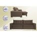 Sofá Austrália 2,72 Mts Retrátil, Reclinável Com Molas e Pillow no Assento Tecido Suede Café - Cama InBox