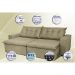 Sofá Austrália 2,92 Mts Retrátil, Reclinável Com Molas e Pillow no Assento Tecido Suede Castor - Cama InBox