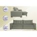 Sofá Austrália 2,92 Mts Retrátil, Reclinável Com Molas e Pillow no Assento Tecido Suede Cinza - Cama InBox