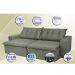 Sofá Austrália 2,92 Mts Retrátil, Reclinável Com Molas e Pillow no Assento Tecido Suede Cinza - Cama InBox