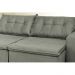 Sofá Austrália 2,92 Mts Retrátil, Reclinável Com Molas e Pillow no Assento Tecido Suede Cinza - Cama InBox