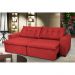 Sofá Austrália 2,92 Mts Retrátil, Reclinável Com Molas e Pillow no Assento Tecido Suede Vermelho- Cama InBox