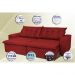 Sofá Austrália 2,92 Mts Retrátil, Reclinável Com Molas e Pillow no Assento Tecido Suede Vermelho- Cama InBox