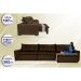 Sofá Austrália 3,82 Mts Retrátil, Reclinável Com Molas e Pillow no Assento Tecido Suede Café - Cama InBox
