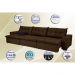 Sofá Austrália 3,82 Mts Retrátil, Reclinável Com Molas e Pillow no Assento Tecido Suede Café - Cama InBox