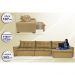 Sofá Austrália 3,82 Mts Retrátil, Reclinável Com Molas e Pillow no Assento Tecido Suede Castor - Cama InBox