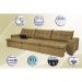 Sofá Austrália 3,82 Mts Retrátil, Reclinável Com Molas e Pillow no Assento Tecido Suede Castor - Cama InBox