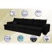 Sofá Austrália 3,82 Mts Retrátil, Reclinável Com Molas e Pillow no Assento Tecido Suede Preto- Cama InBox