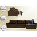 Sofá Austrália 4,12 Mts Retrátil, Reclinável Com Molas e Pillow no Assento Tecido Suede Café - Cama InBox