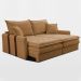 Sofá Baú Sem Caixa Retrátil 1,60m SoftGel Bonnie Boucle Caramelo Cama inBox