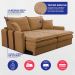 Sofá Baú Sem Caixa Retrátil 1,80m SoftGel Bonnie Boucle Caramelo Cama inBox