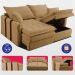 Sofá Baú Sem Caixa Retrátil 1,80m SoftGel Bonnie Boucle Caramelo Cama inBox