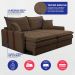 Sofá Baú Sem Caixa Retrátil 1,80m SoftGel Bonnie Boucle Marrom Cama inBox