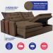 Sofá Baú Sem Caixa Retrátil 1,80m SoftGel Petit Boucle Marrom Cama inBox