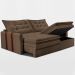 Sofá Baú Sem Caixa Retrátil 1,80m SoftGel Petit Boucle Marrom Cama inBox