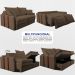 Sofá Baú Sem Caixa Retrátil 2,00m SoftGel Bonnie Boucle Marrom Cama inBox