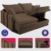 Sofá Baú Sem Caixa Retrátil 2,00m SoftGel Bonnie Boucle Marrom Cama inBox