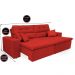 Sofá Cairo 1,82m Retrátil, Reclinável com 4 Almofadas Tecido Suede Vermelho - Cama InBox