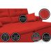 Sofá Cairo 1,82m Retrátil, Reclinável com 4 Almofadas Tecido Suede Vermelho - Cama InBox