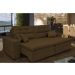 Sofá Cairo 2,32m Retrátil, Reclinável com 4 Almofadas Tecido Suede Café - Cama InBox