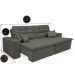 Sofá Cairo 2,32m Retrátil, Reclinável com 4 Almofadas Tecido Suede Cinza - Cama InBox