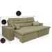 Sofá Cairo 2,52m Retrátil, Reclinável com 4 Almofadas Tecido Suede Castor - Cama InBox